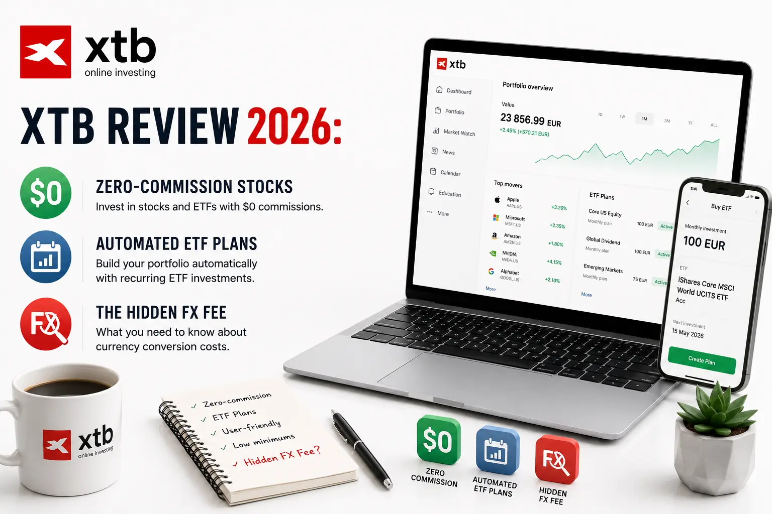 XTB Review 2026: Zero-Commission Stocks, Automated ETF Plans, and the Hidden FX Fee