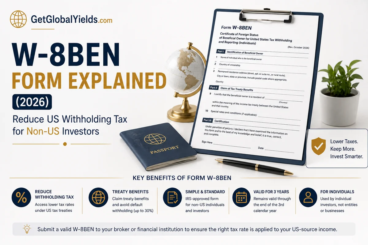 W-8BEN Form Explained (2026): Reduce US Withholding Tax for Non-US Investors