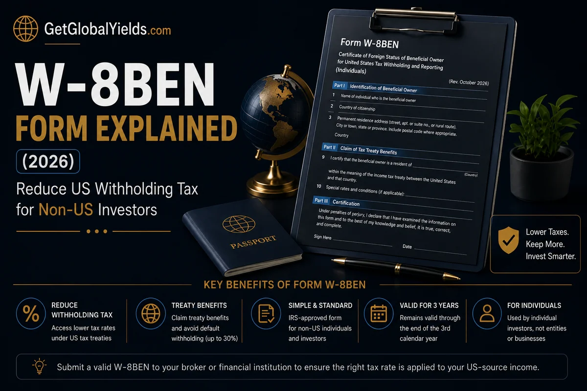 W-8BEN Form Explained (2026): Reduce US Withholding Tax for Non-US Investors